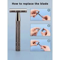 The Great Living Co Premium Double Edge Safety Razor Plus Blades - Gun Metal Grey